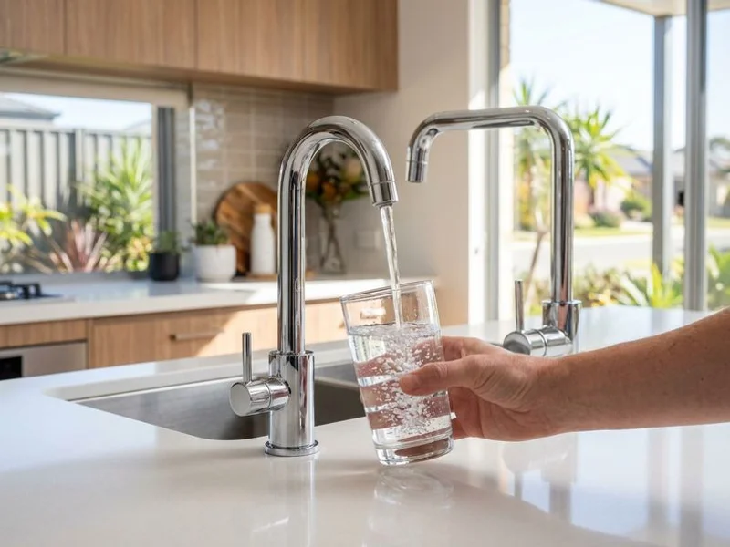 Dedicated filtered water tap installed on kitchen benchtop