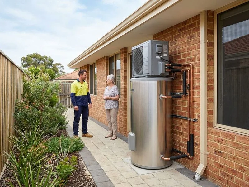 Reclaim Energy heat pump unit with stainless steel storage tank